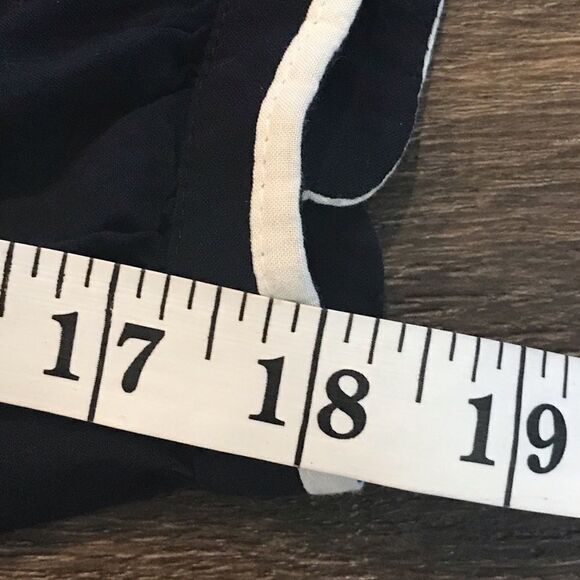 Jcp. Women’s navy button down blouse white stripe - Picture 12 of 16